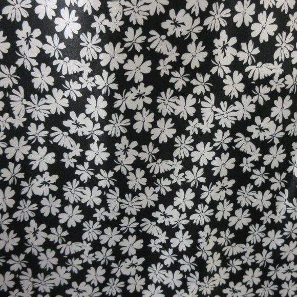 BEBE Satin Bias Cowl Neck Midi Dress Womens M Black White Silver Floral Slip NWT - Picture 2 of 14